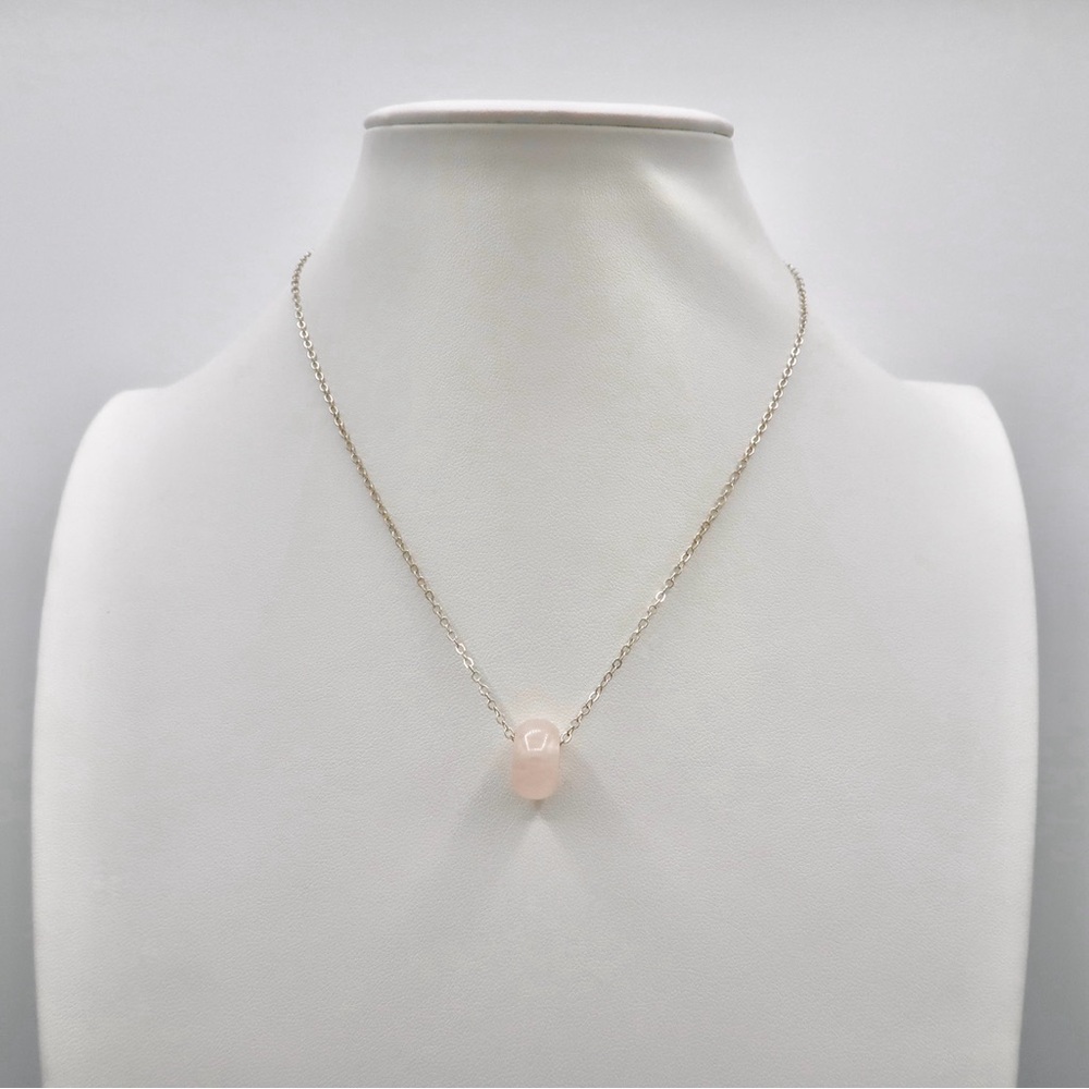 ROSE QUARTZ INFINITY NECKLACE (S925)